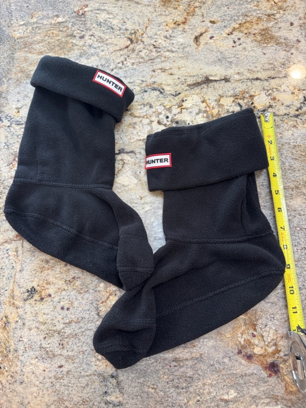 Hunter Black Fold-Over Fleece LOW Boot Sock Liners